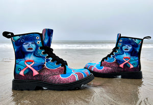 Pink Ribbon Art Boots for Women