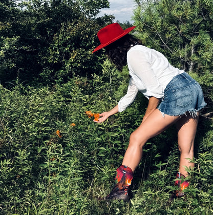 Serpent Moonrise - Women's Upcycled Cowboy Boots
