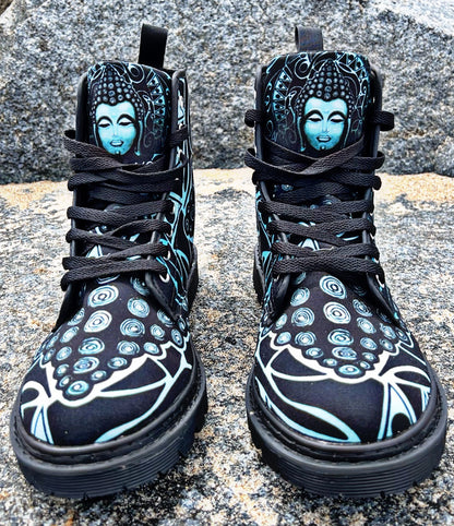 Buddha (Noir) - Art Boots for Women