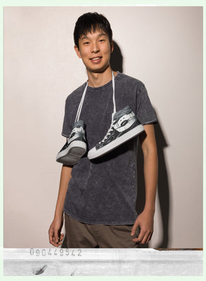 Fire (Noir) - Men’s High-Top Canvas Shoes