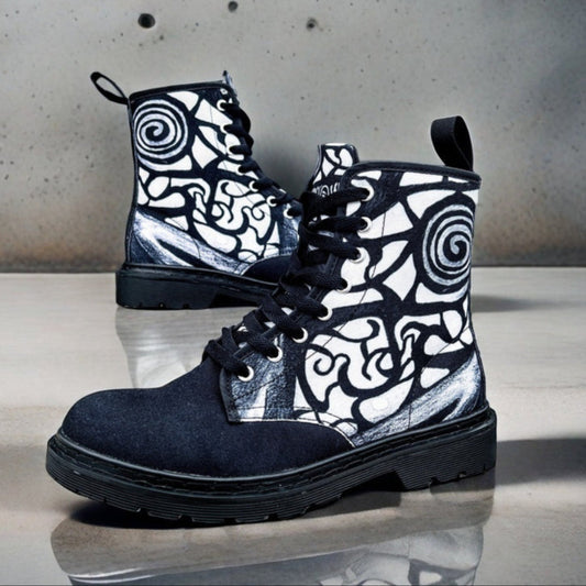 Wood & Sun (Noir) - Art Boots for Women