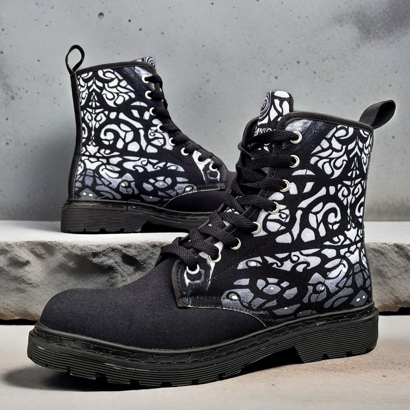 Wood & Sun (Noir) - Art Boots for Women