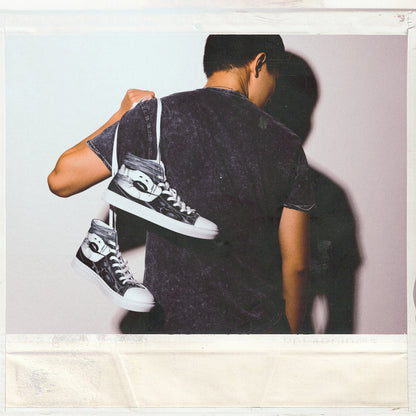Fire (Noir) - Men’s High Top Canvas Shoes
