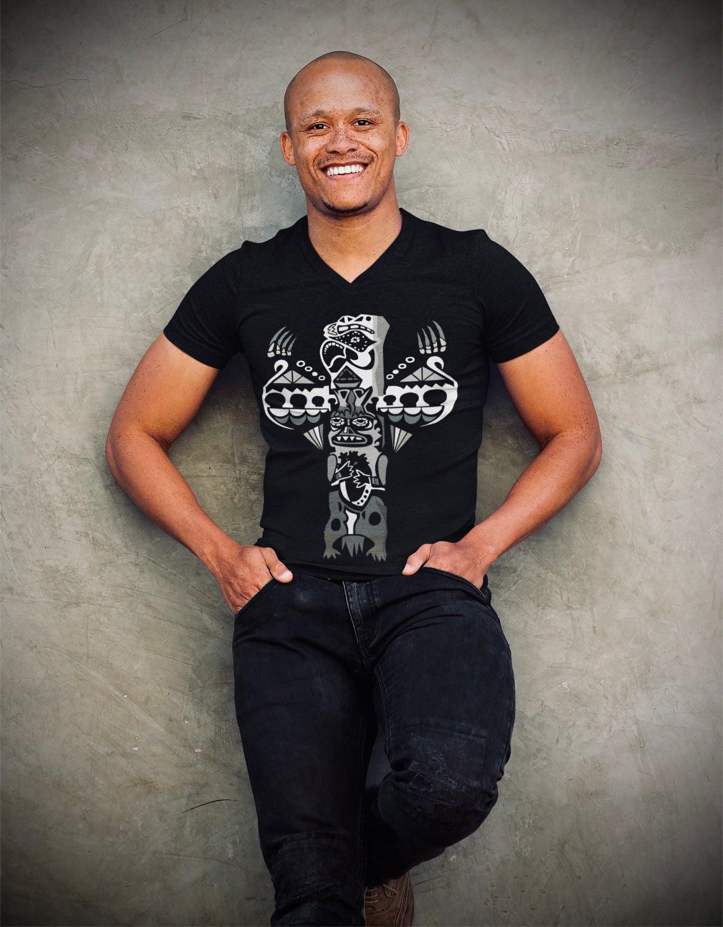 Eagle Totem - Unisex Short Sleeve V-Neck Tee
