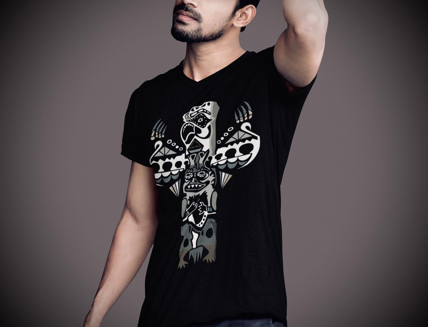 Eagle Totem - Unisex Short Sleeve V-Neck Tee