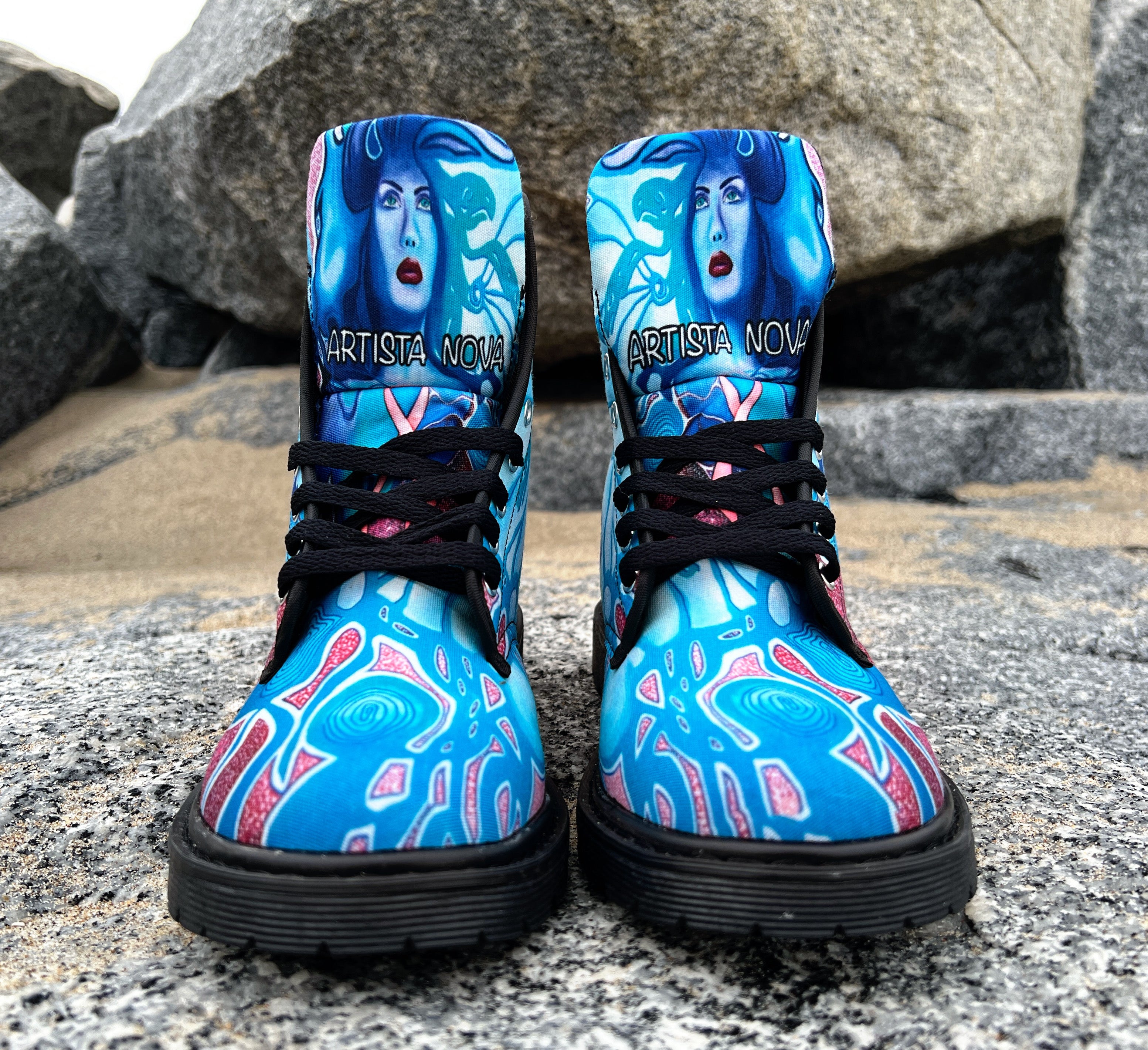 Pink Ribbon - Art Boots for Women
