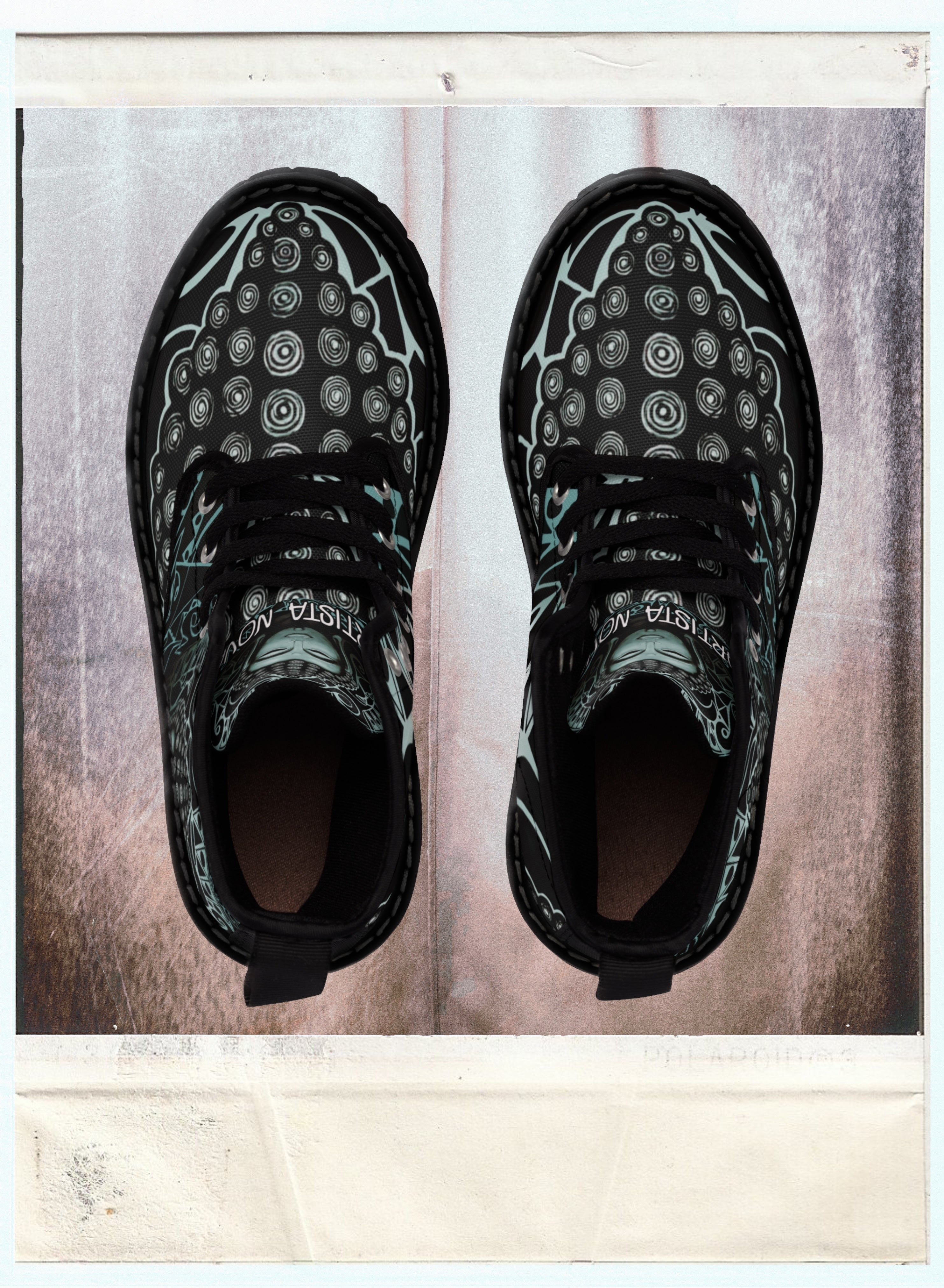 Buddha (Noir) - Art Boots for Women