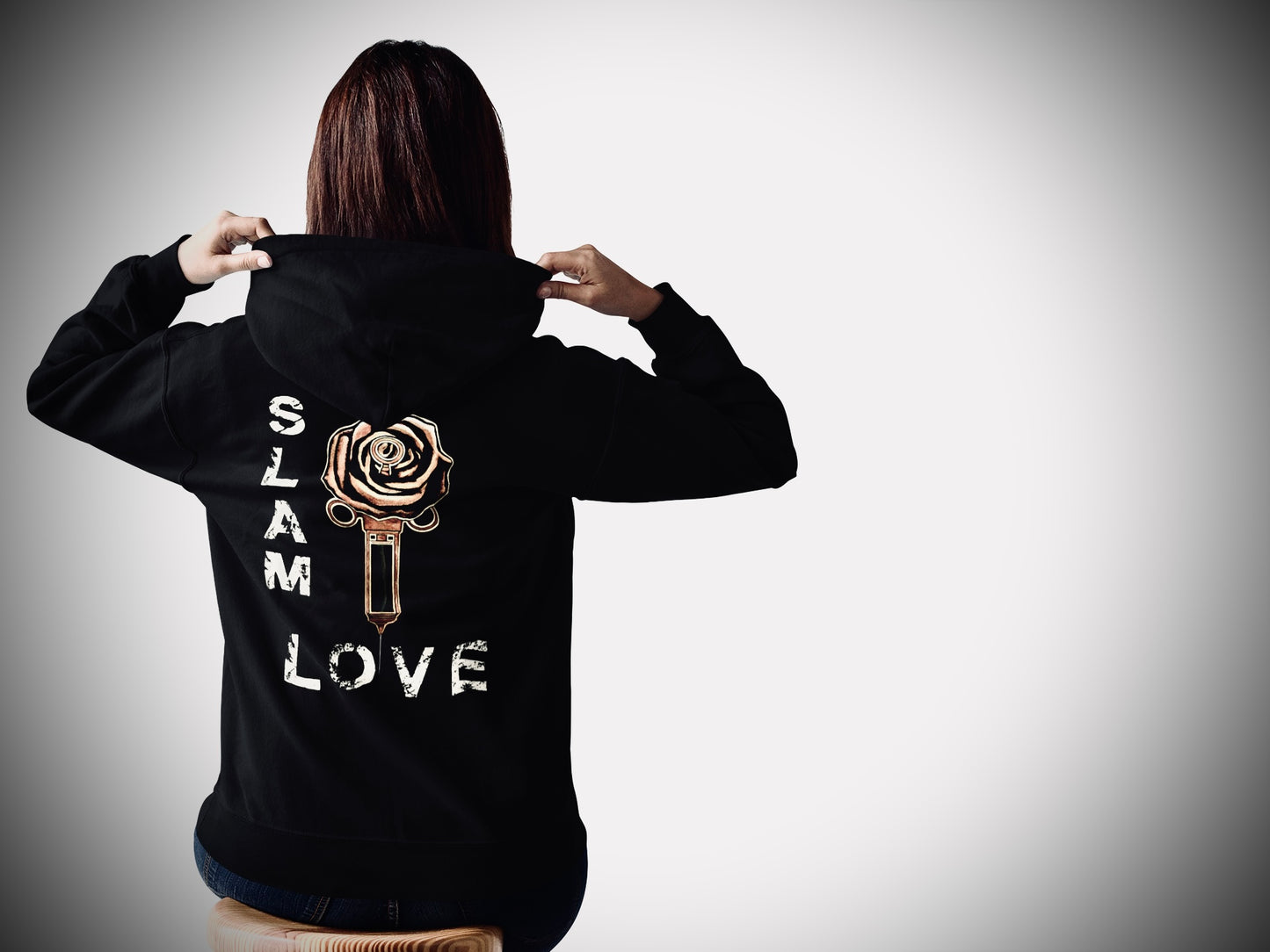 Slam Love (Gold 2) - Overcast Black Hoodie