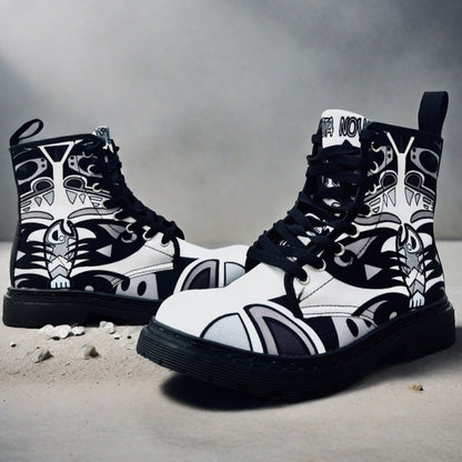 Indigenous Bear (Noir) - Art Boots for Women