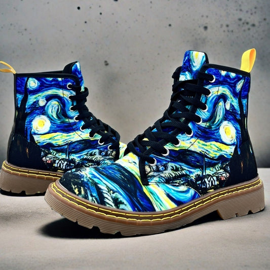 Starry Night - Art Boots for Women