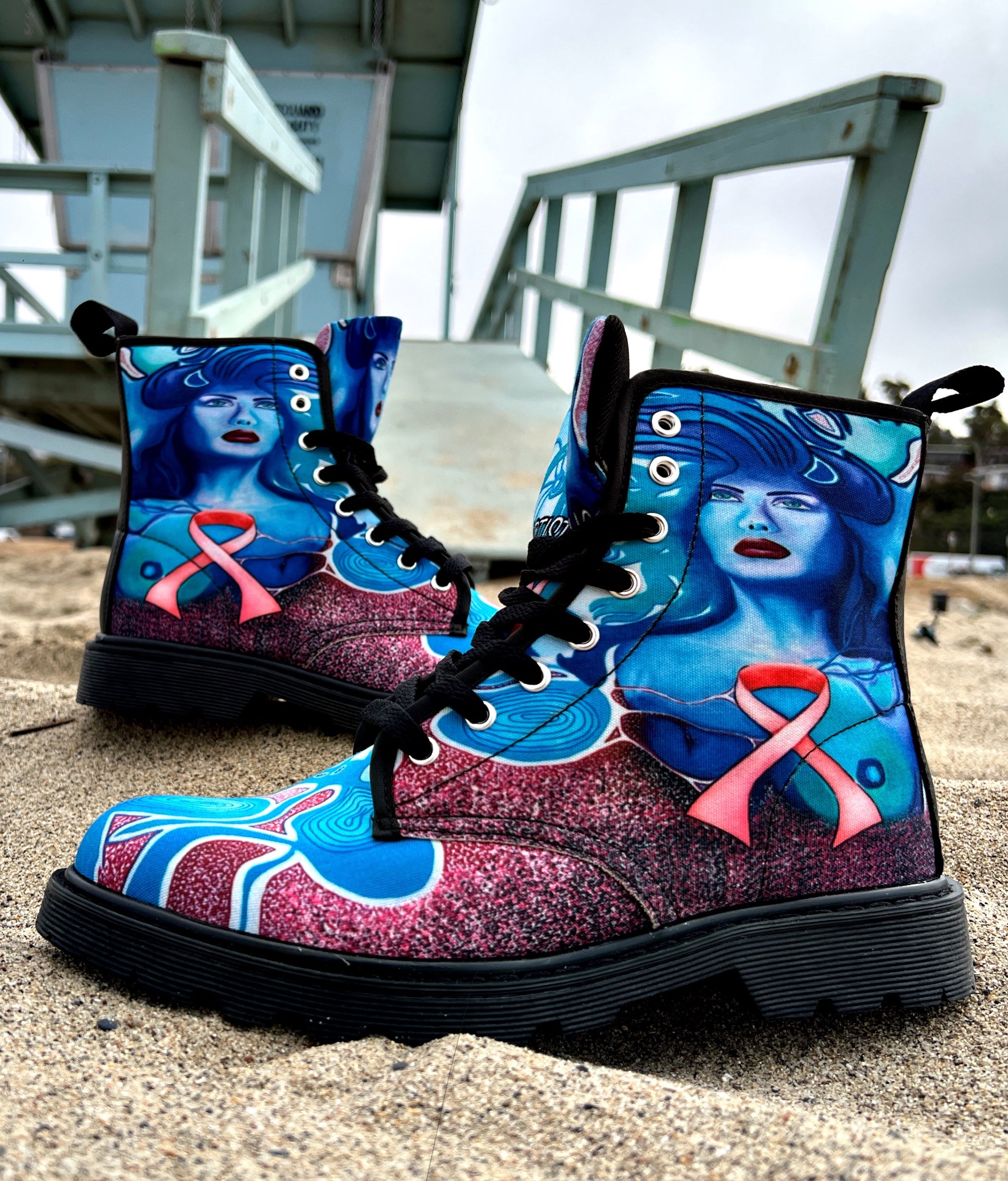 Pink Ribbon - Art Boots for Women