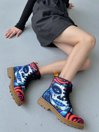 La Catrina - Day of the Dead - Art Boots for Women