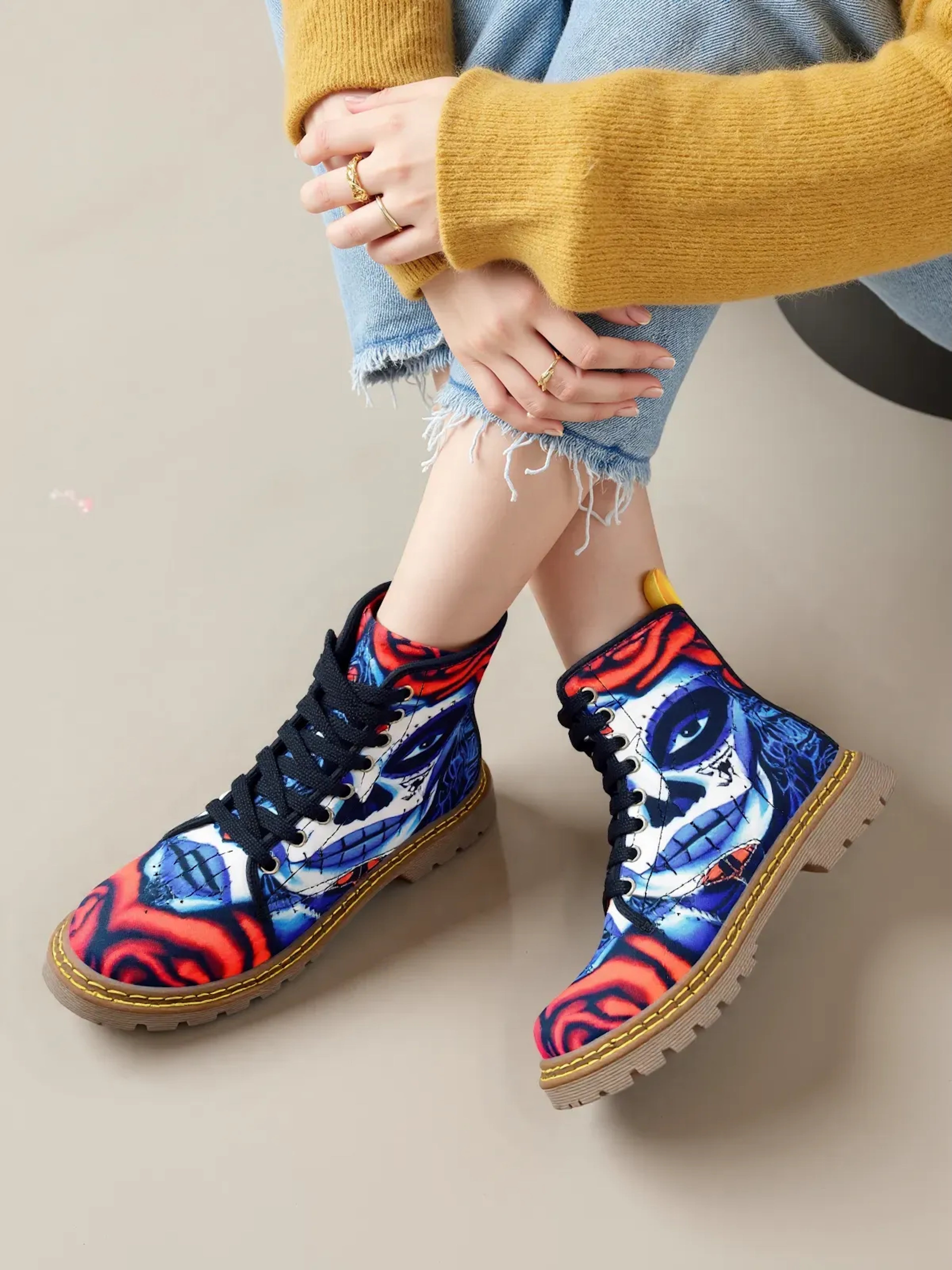 La Catrina - Day of the Dead - Art Boots for Women
