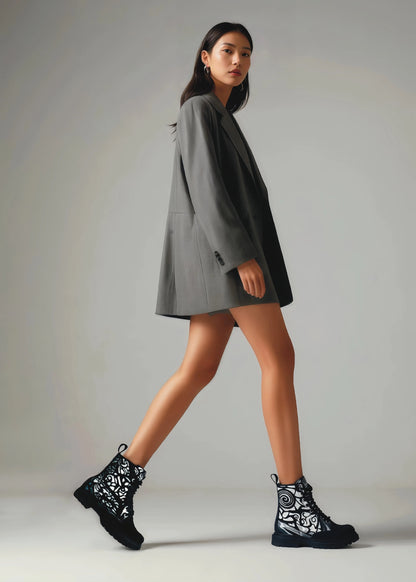 Wood & Sun (Noir) - Art Boots for Women