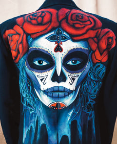 La Catrina Azul - Men's Navy Blue Suit Jacket
