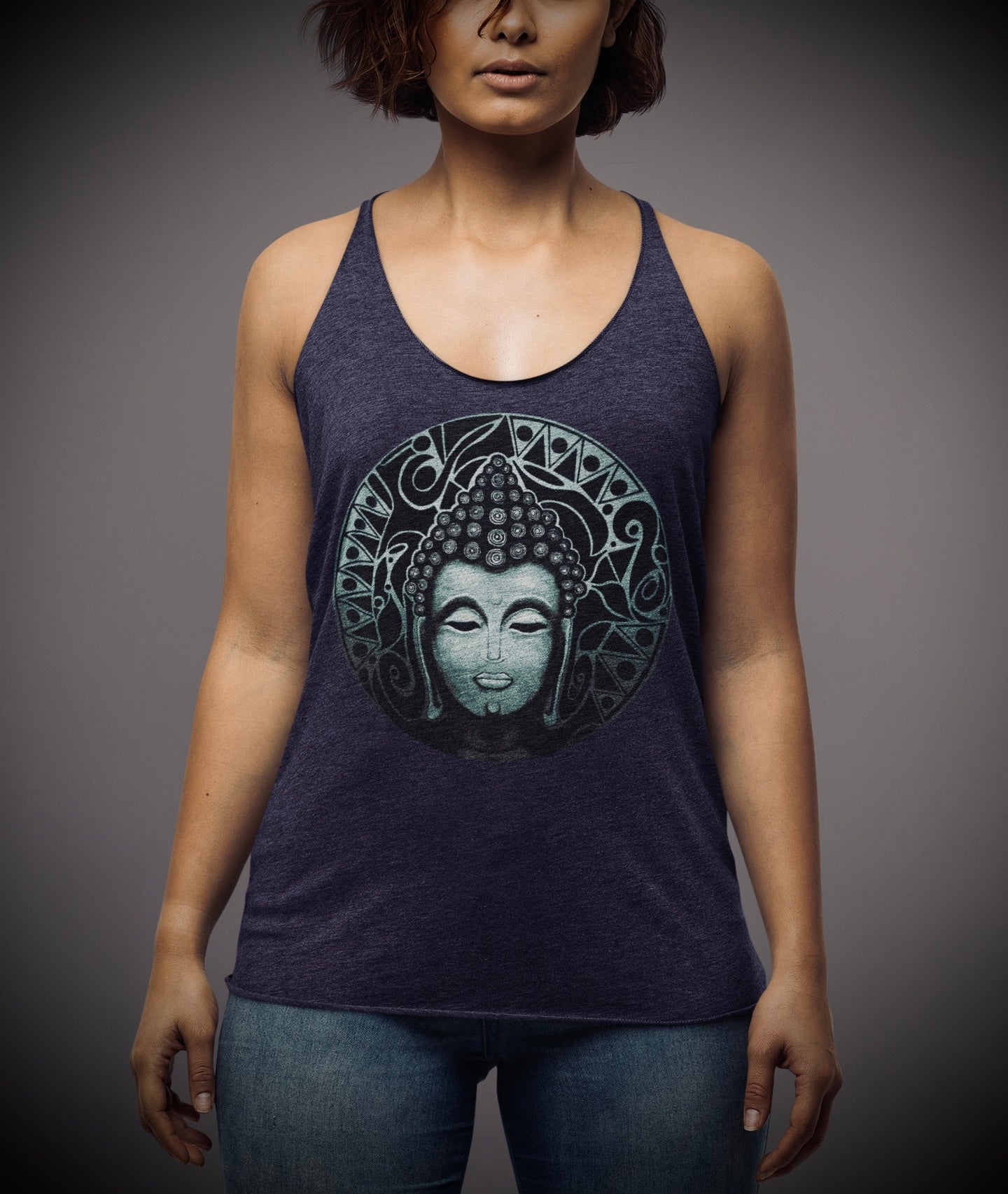 Buddha (Noir) - Women's Racerback Tanks