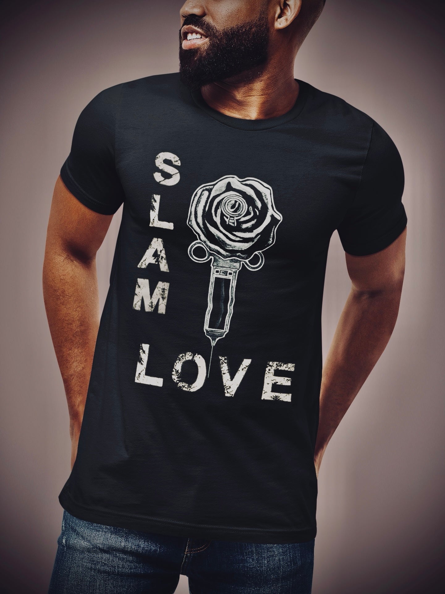 Slam Love (Noir) Unisex Short Sleeve - Black Heather Tee