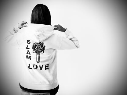 Slam Love (Noir) - Overcast White Hoodie