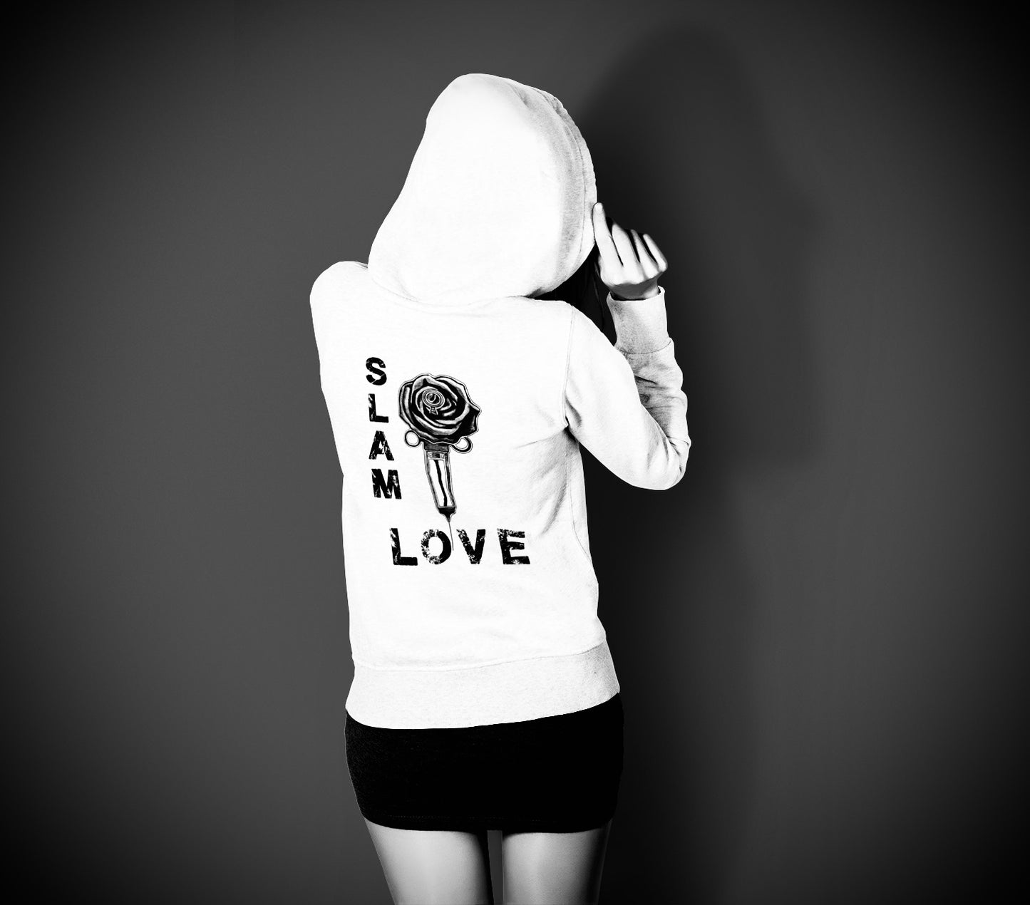 Slam Love (Noir) - Overcast White Hoodie