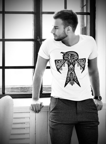 Thunderbird (Noir) - Unisex Short Sleeve V-Neck Tee