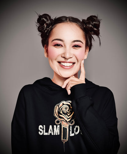 Slam Love (Gold) Front - Overcast Black Hoodie