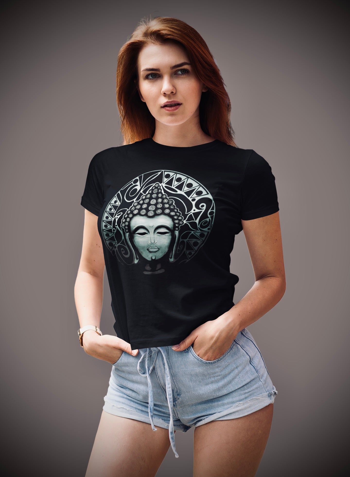 Buddha (Noir) Women's Relaxed Crew Neck Tee