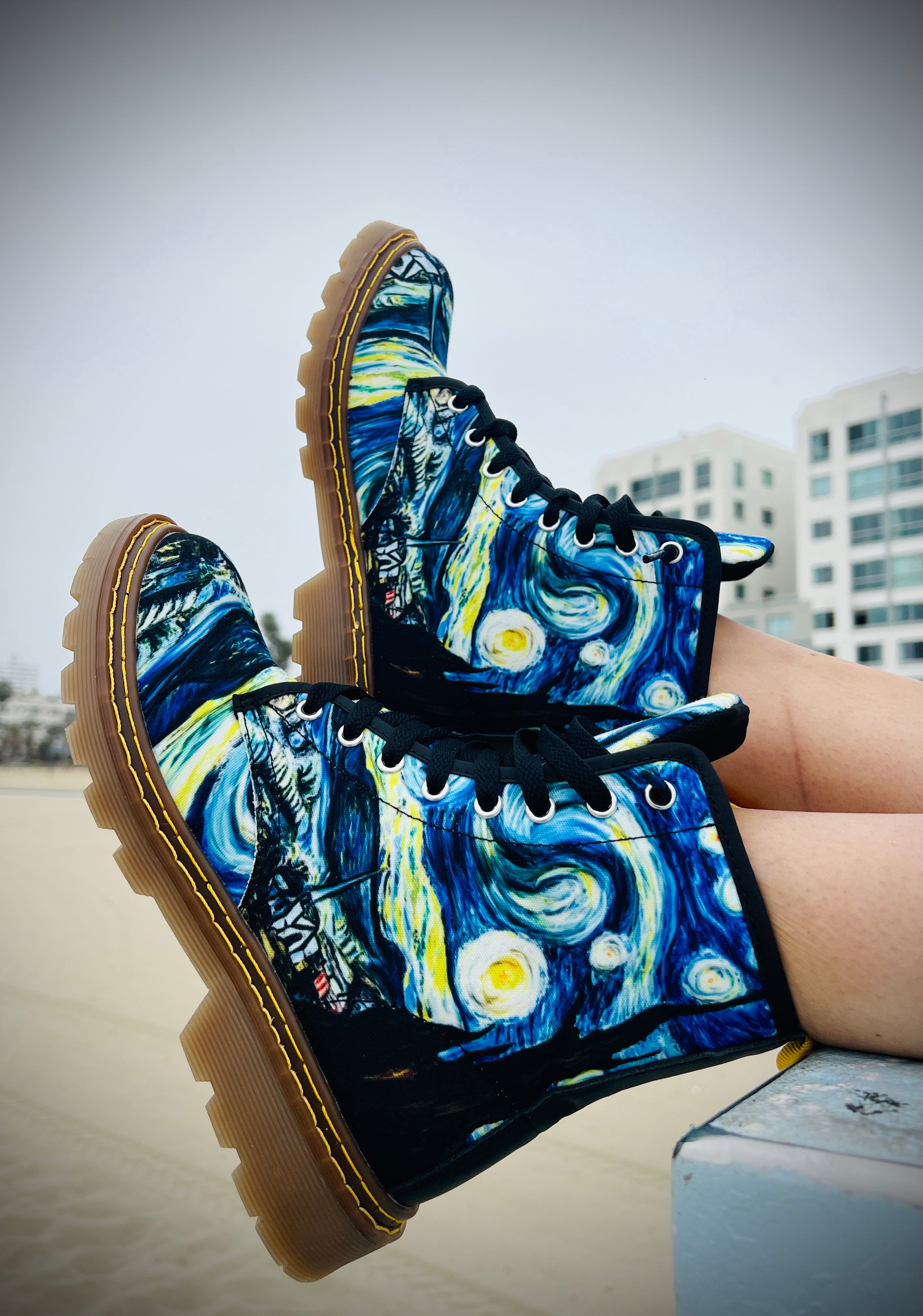 Starry Night - Art Boots for Women