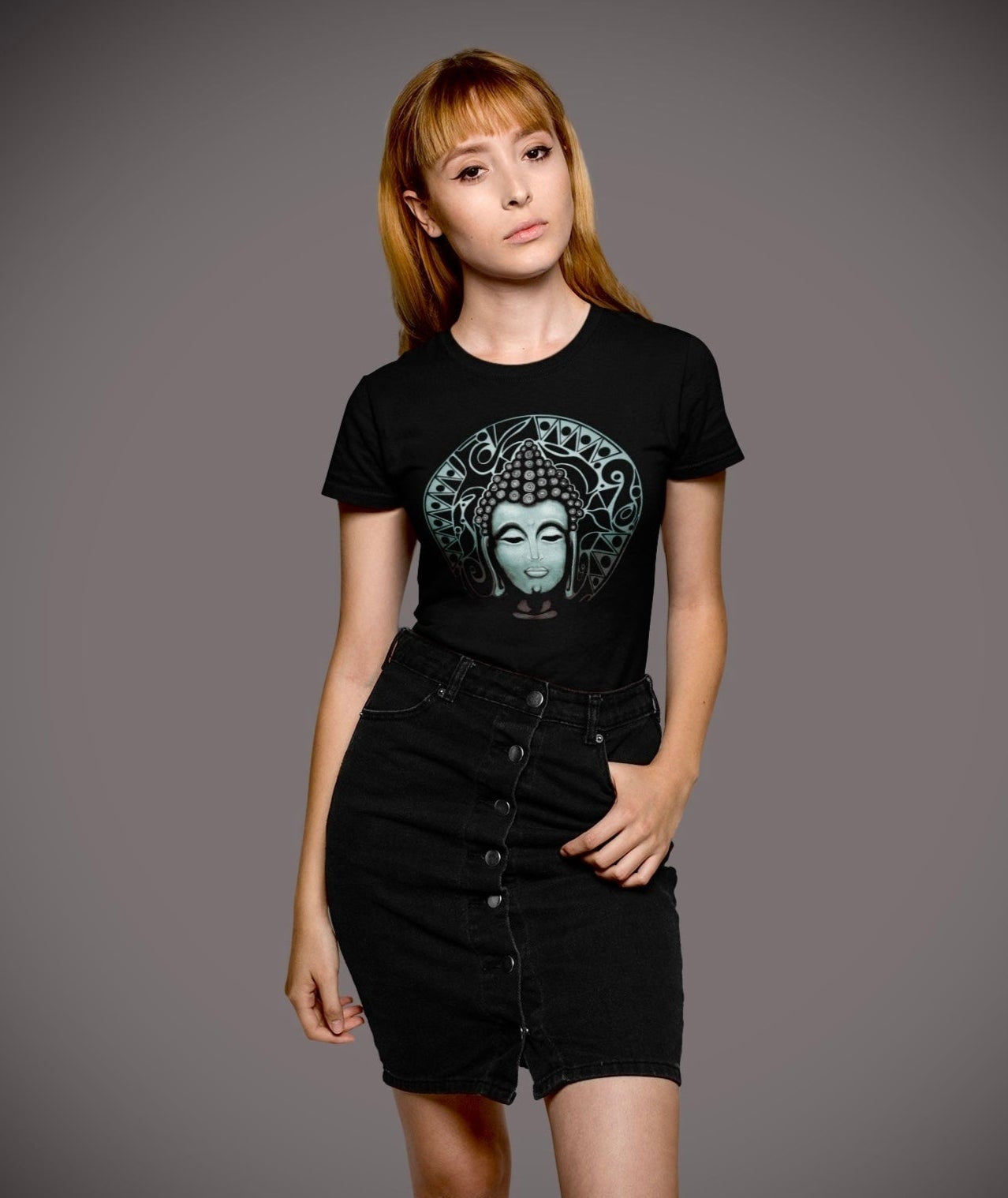 Buddha (Noir) Women's Relaxed Crew Neck Tee