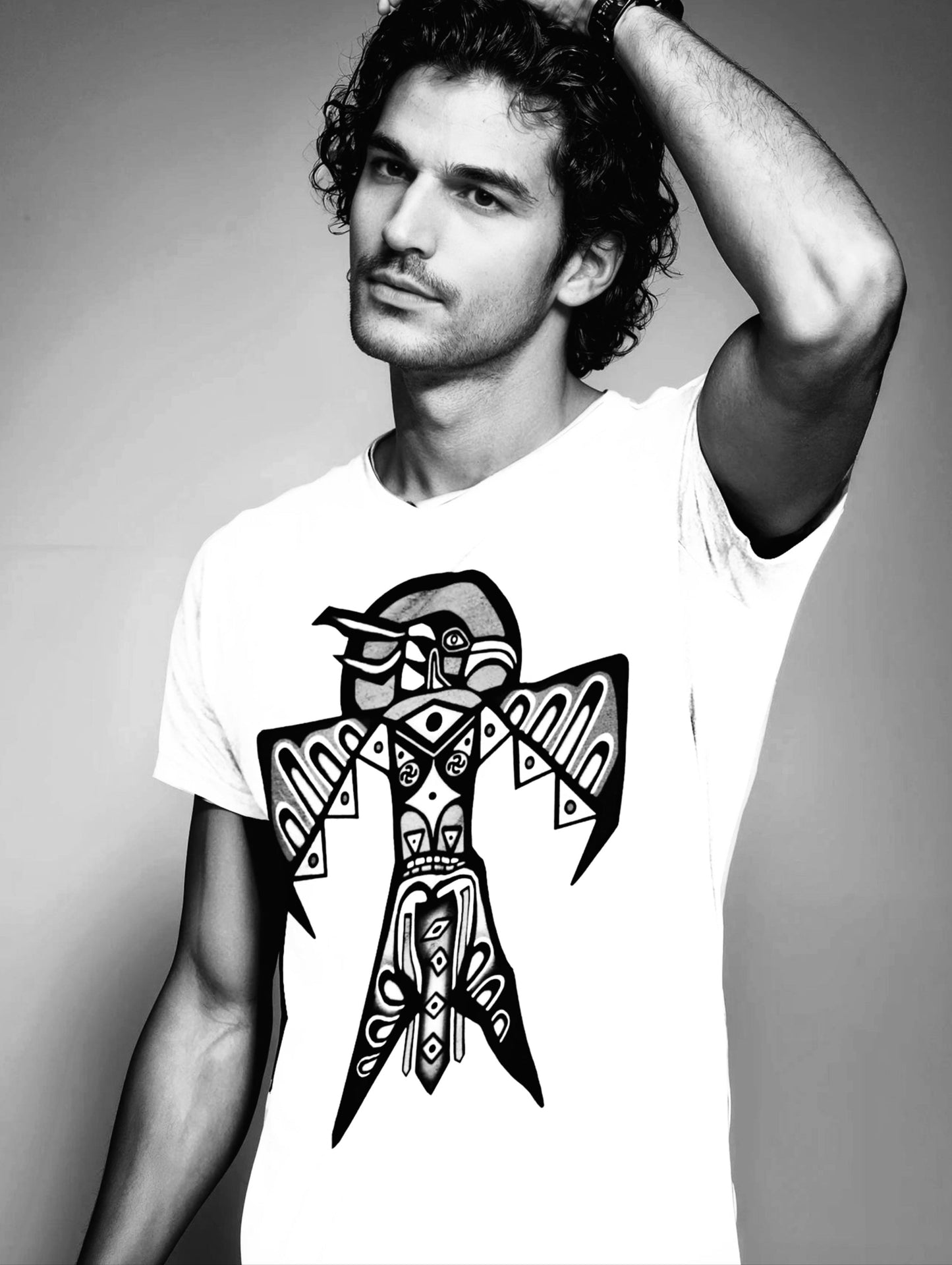 Thunderbird (Noir) - Unisex Short Sleeve V-Neck Tee