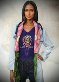 Women's Pink Lotus Flower Lab Coat