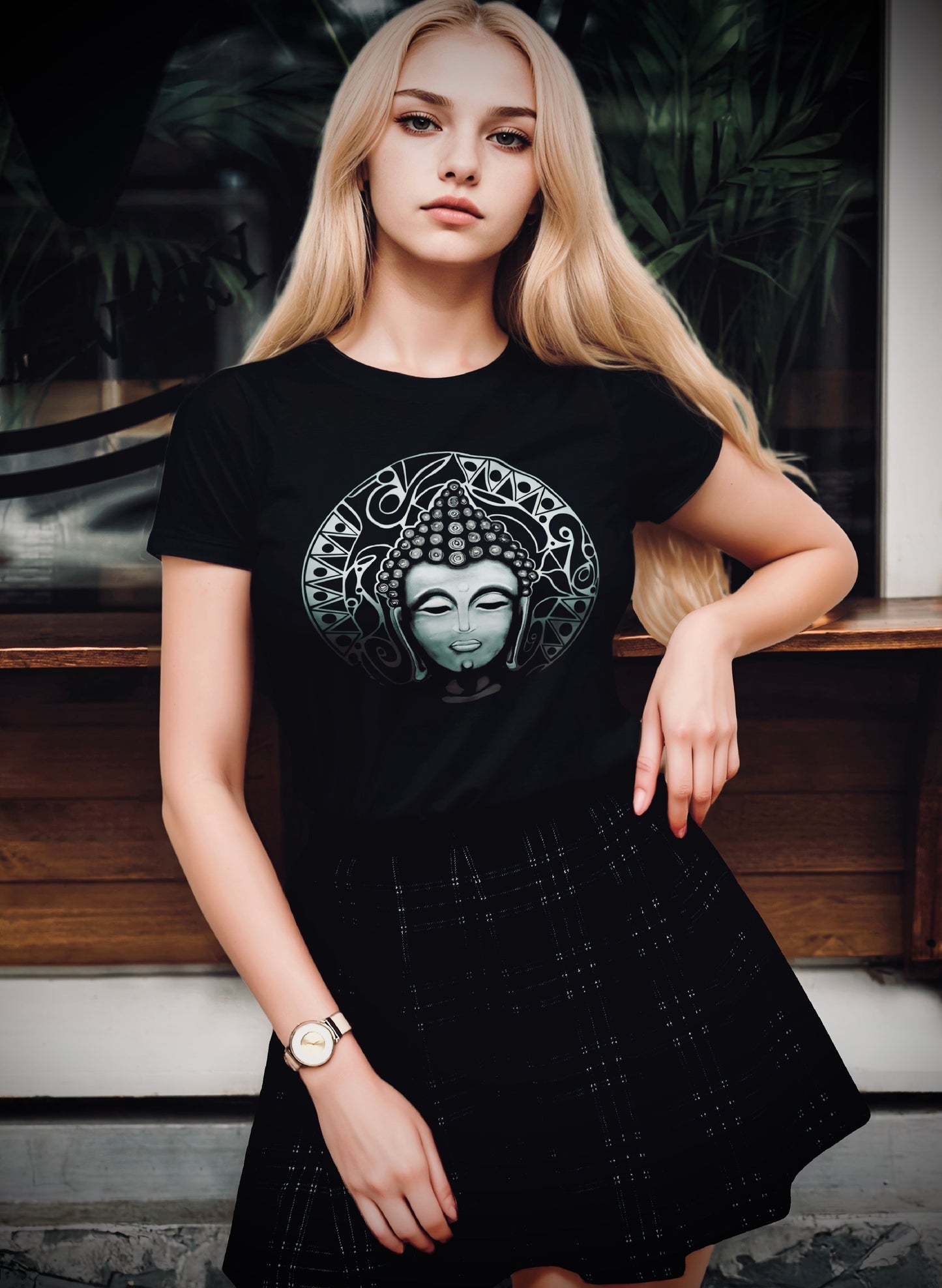 Buddha (Noir) Women's Relaxed Crew Neck Tee