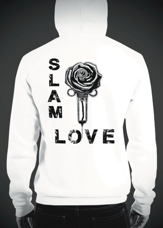 Slam Love (Noir) - Overcast White Hoodie