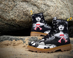 Pink Ribbon (Noir) - Art Boots For Women