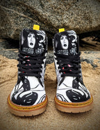 Pink Ribbon (Noir) - Art Boots For Women