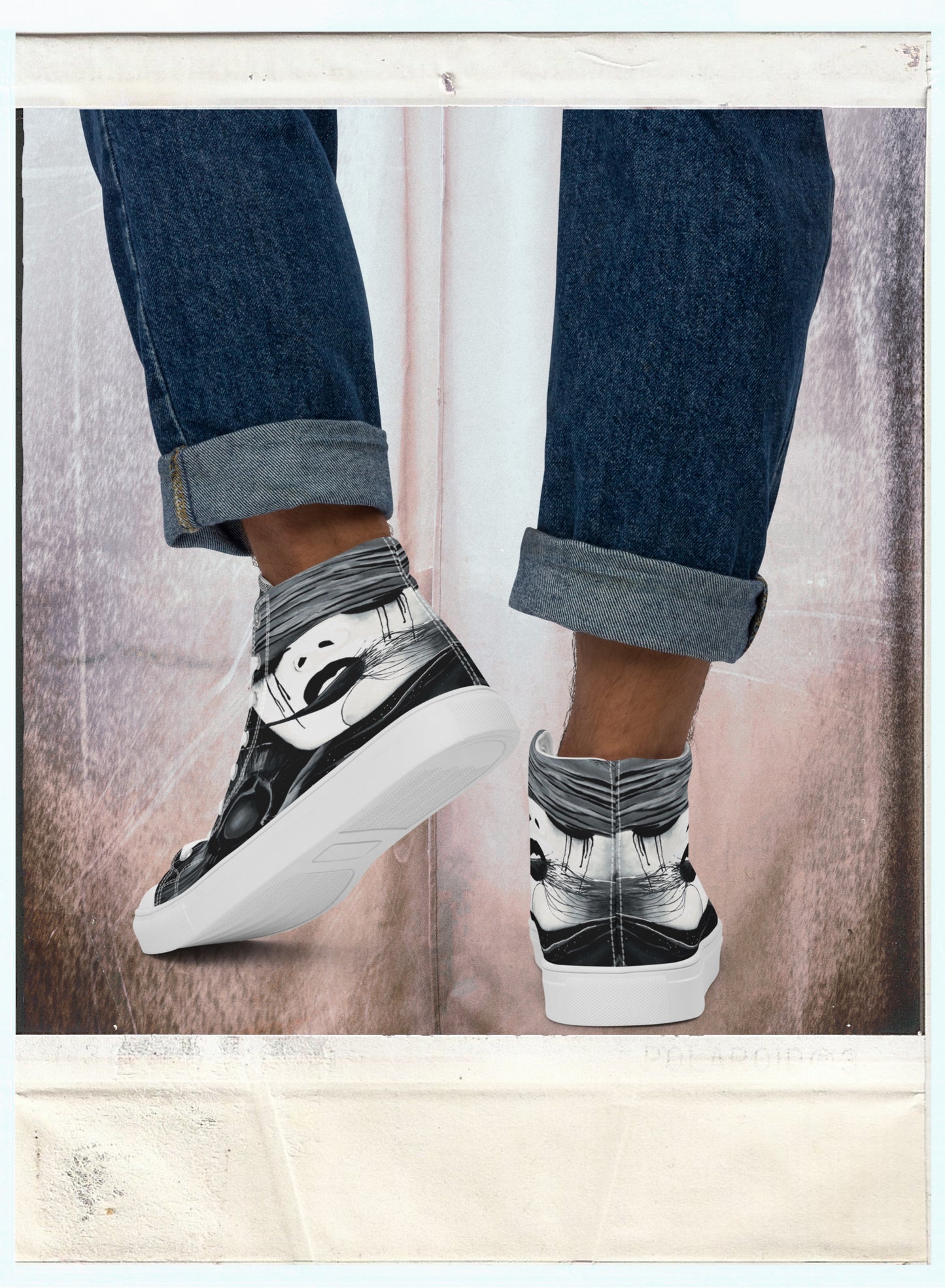 Fire (Noir) - Men’s High Top Canvas Shoes