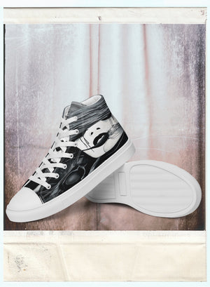 Fire (Noir) - Women’s High-Top Canvas Shoes