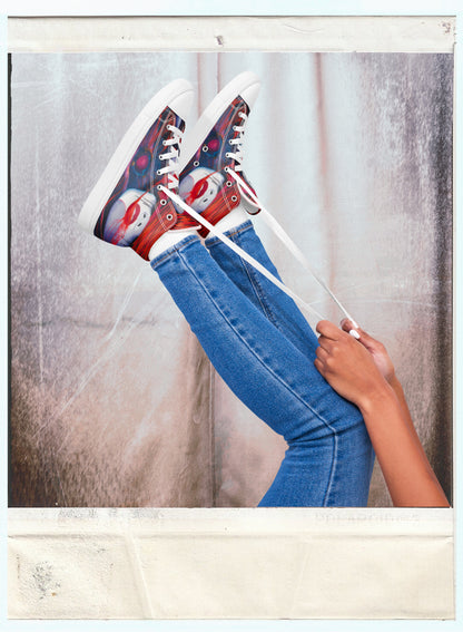 Fire - Women’s High-Top Canvas Shoes