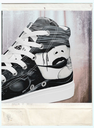 Fire (Noir) - Women’s High-Top Canvas Shoes