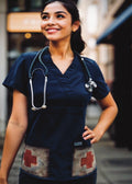 Women's Vintage Red Cross Scrub Top