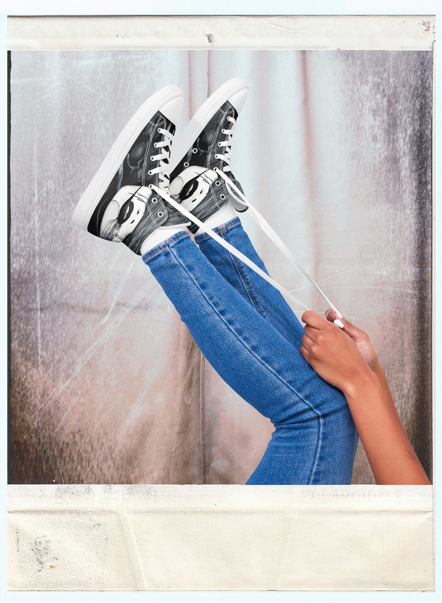 Fire (Noir) - Women’s High-Top Canvas Shoes