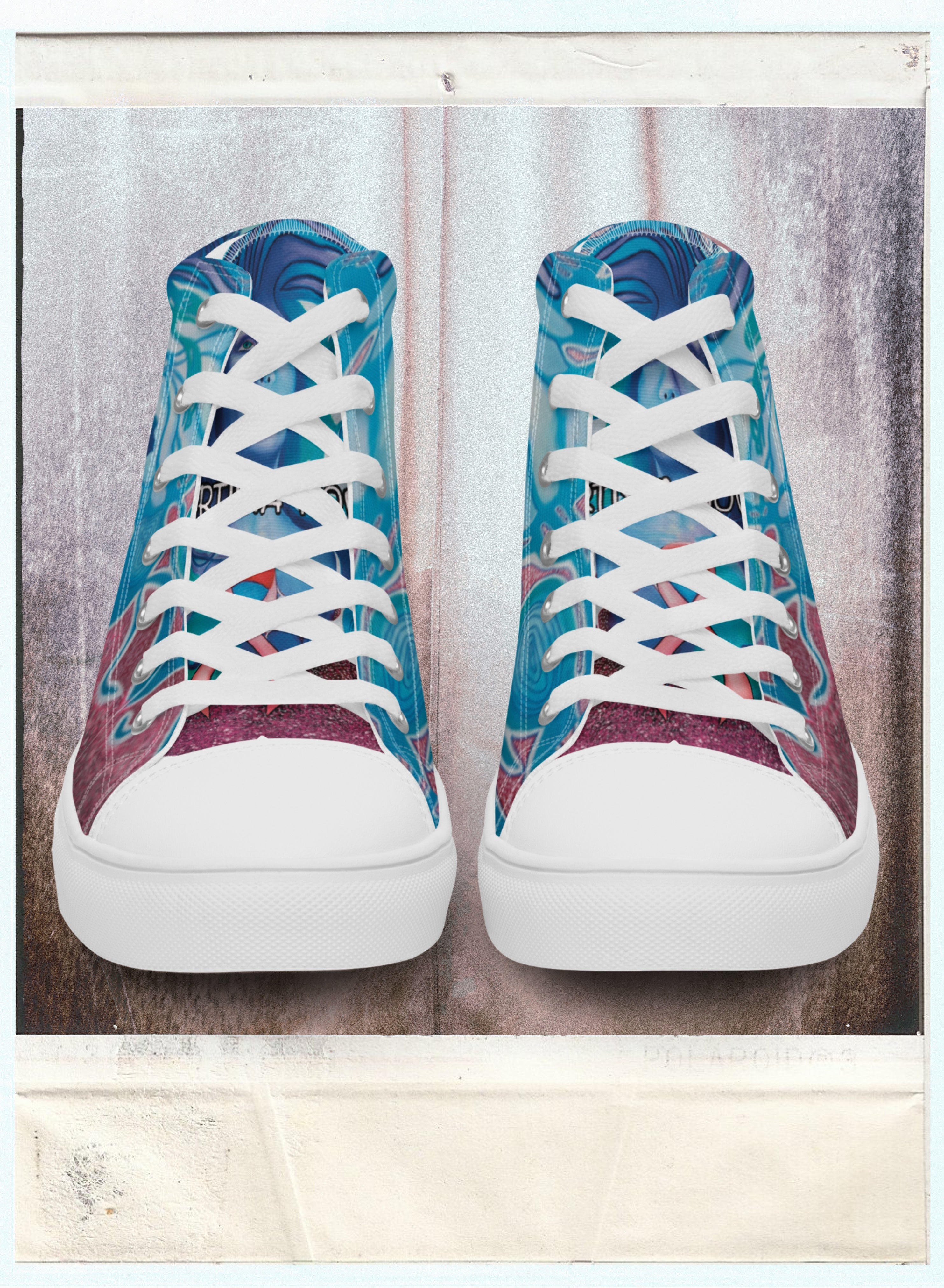 Pink Ribbon - Women’s High-Top Canvas Shoes