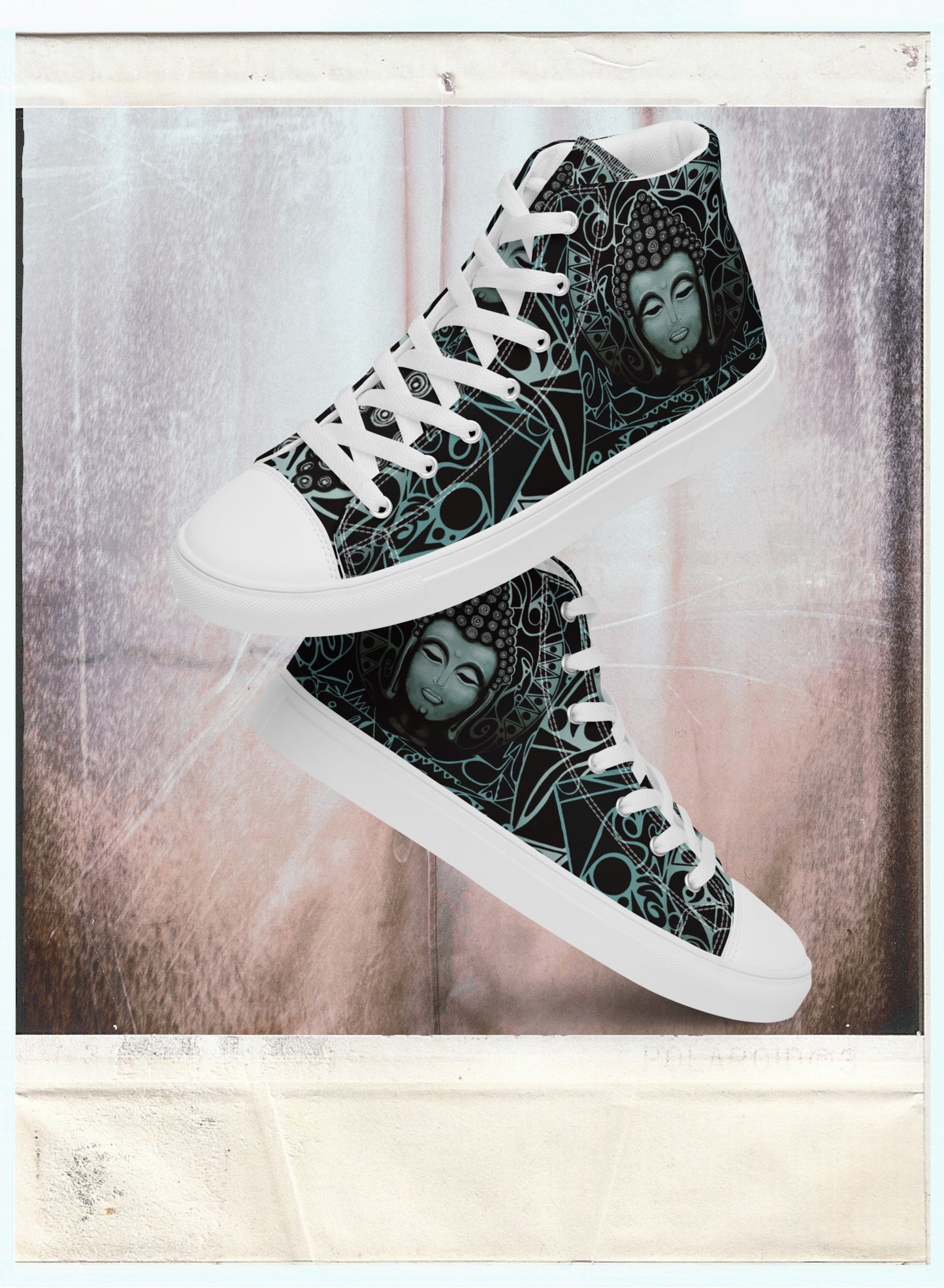 Buddha (Noir) - Women’s High-Top Canvas Shoes