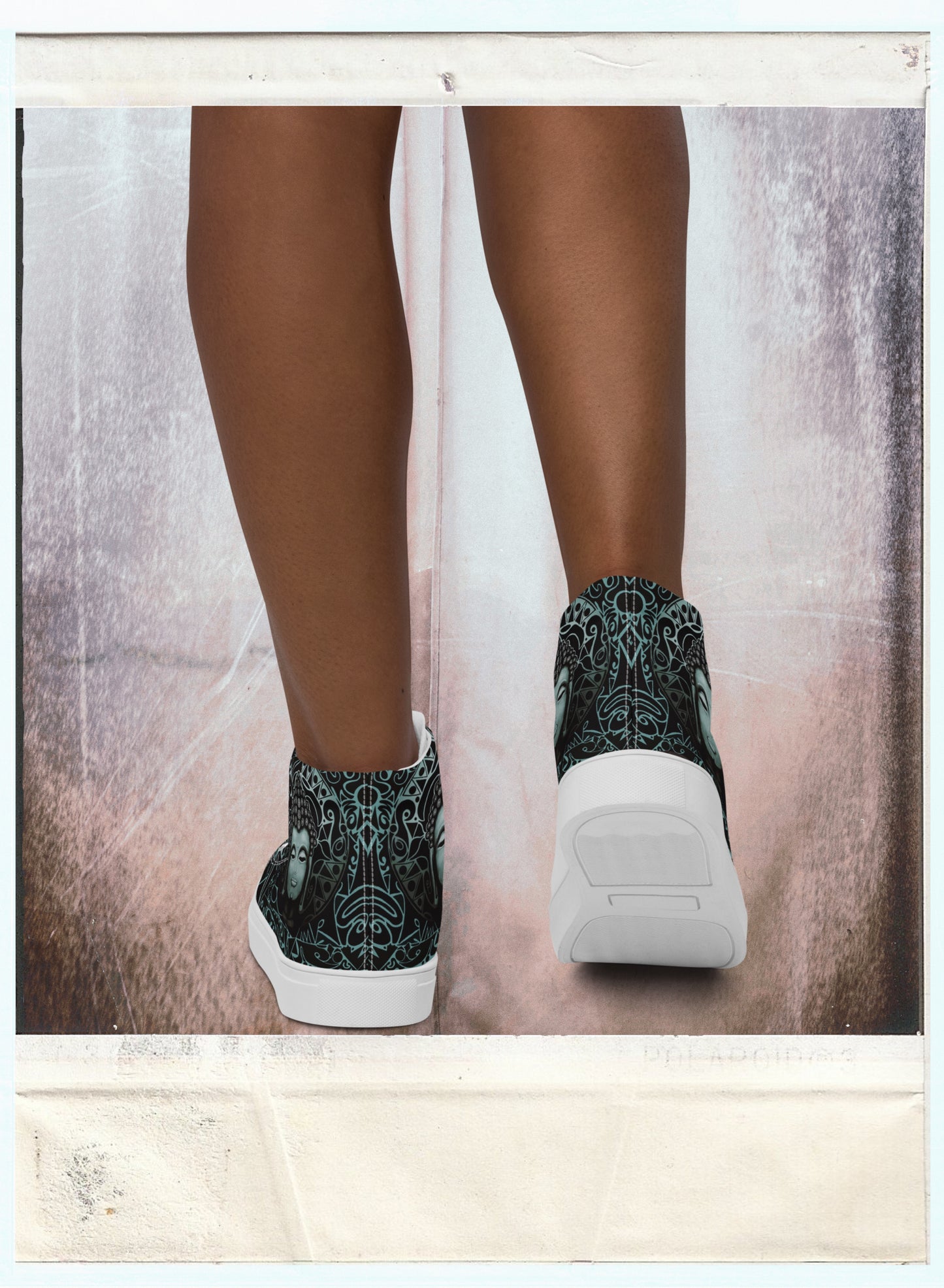 Buddha (Noir) - Women’s High-Top Canvas Shoes