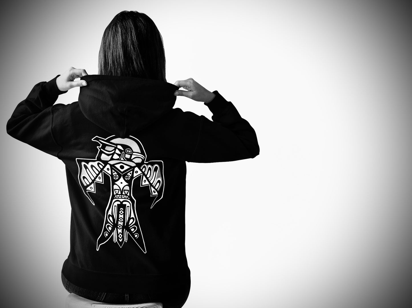 Thunderbird (Noir) - Overcast Black Hoodie