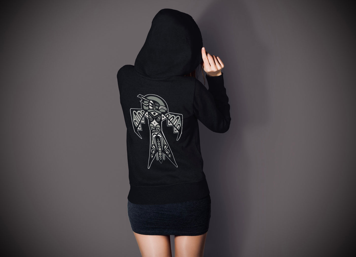 Thunderbird (Noir) - Overcast Black Hoodie