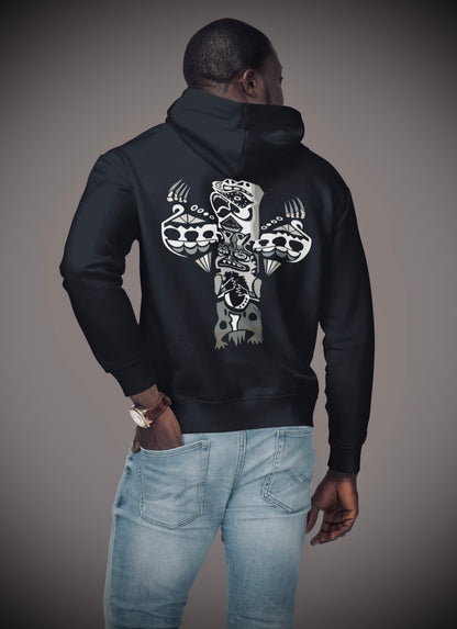 Eagle Totem (Noir) - Overcast Black Hoodie