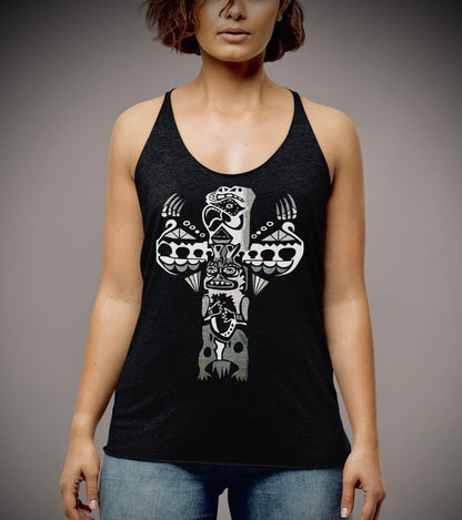 Eagle Totem (Noir) - Women's Racerback Tank - Vintage Black