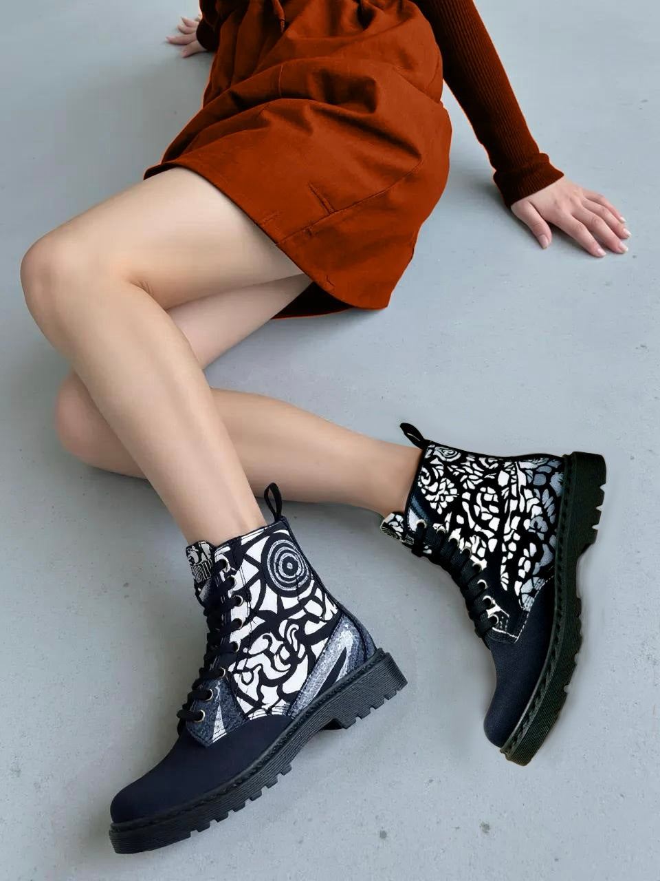 Wood & Sun (Noir) - Art Boots for Women