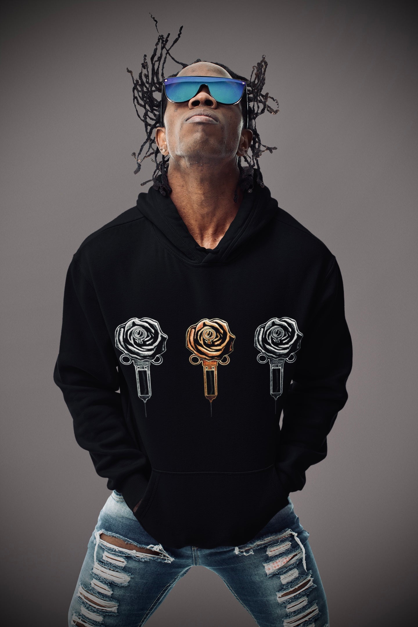 Slam Love (Gold 2) - Overcast Black Hoodie