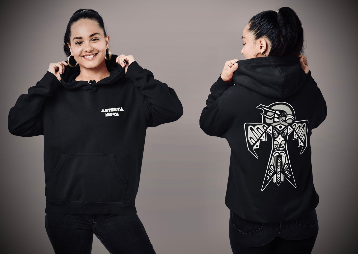 Thunderbird (Noir) - Overcast Black Hoodie